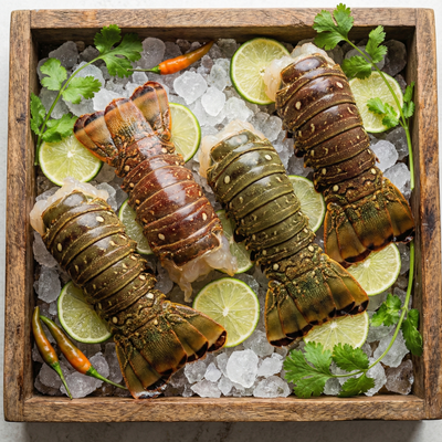 Fresh Caribbean Spiny Lobster Tails (7-8 oz)